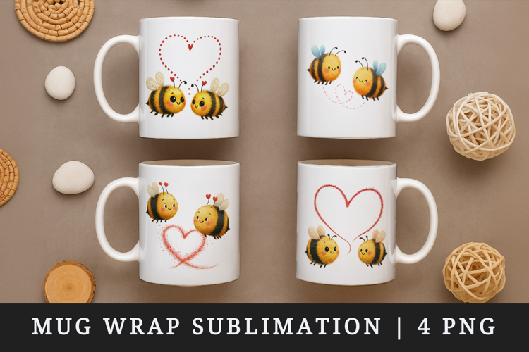 Valentine's Day mug wrap printable sublimation design