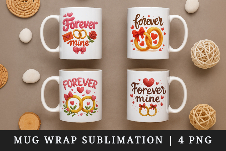 Valentines Day mug wrap printable sublimation design