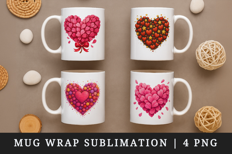 Valentine's Day mug wrap printable sublimation design