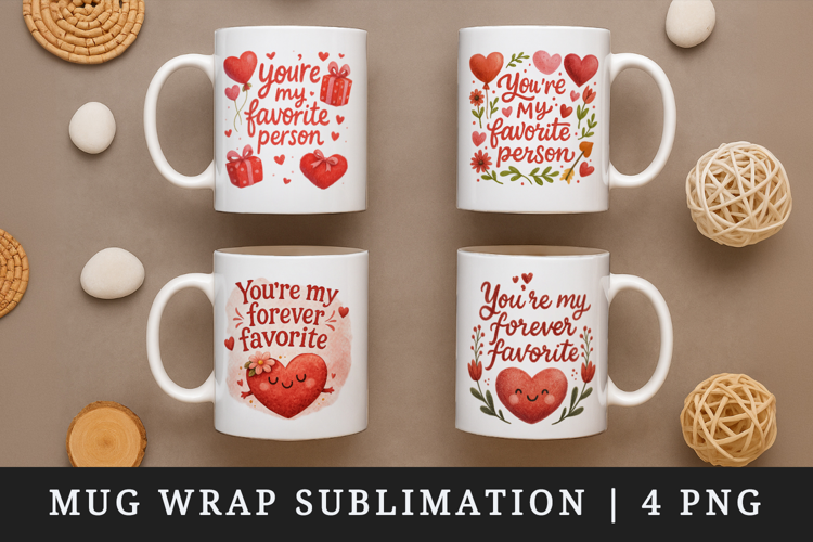 Valentine's Day mug wrap printable sublimation design