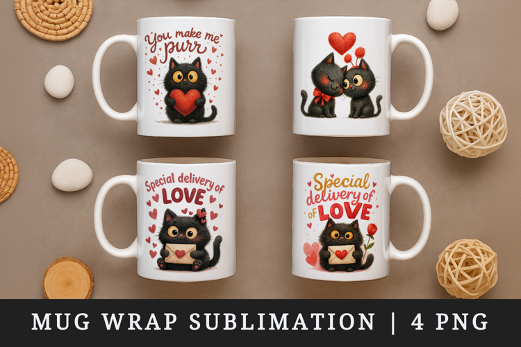 Valentine's Day mug wrap printable sublimation design