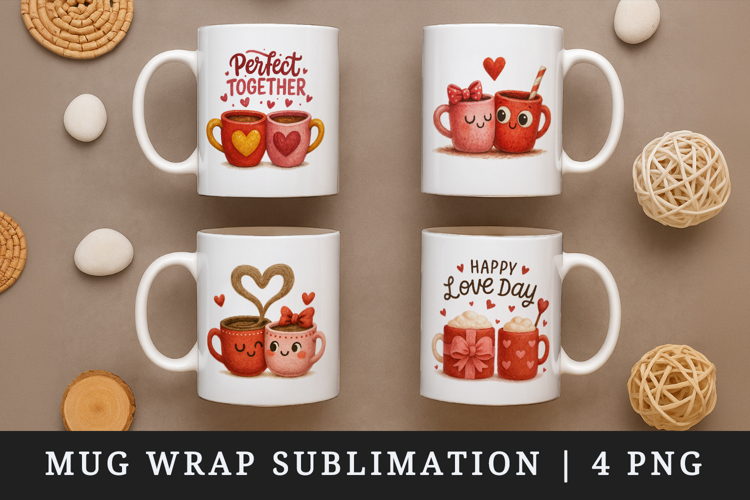 Valentines Day mug wrap printable sublimation design