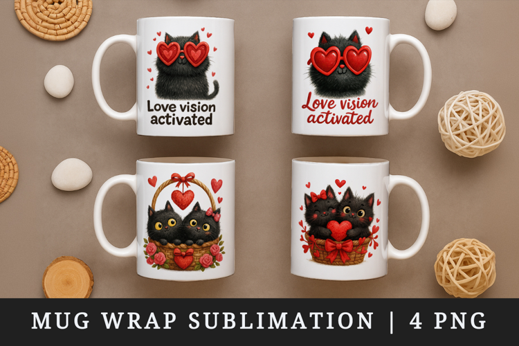 Valentine's Day mug wrap printable sublimation design