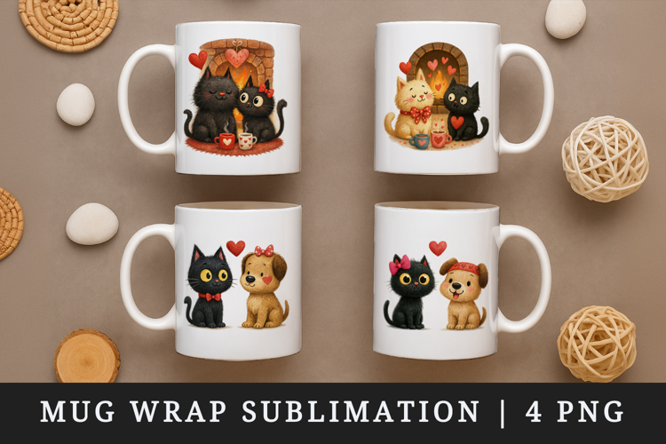 Valentine's Day mug wrap printable sublimation design