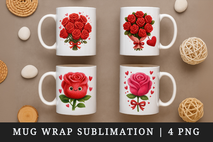 Valentine's Day mug wrap printable sublimation design