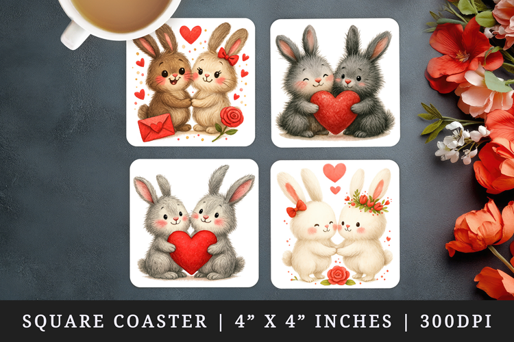 Valentine's Day square coaster sublimation, coasters design