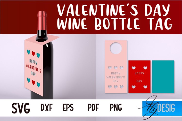 Valentine's Day Quotes SVG| Wine Bottle Tag Paper Cut|Wine example image 1