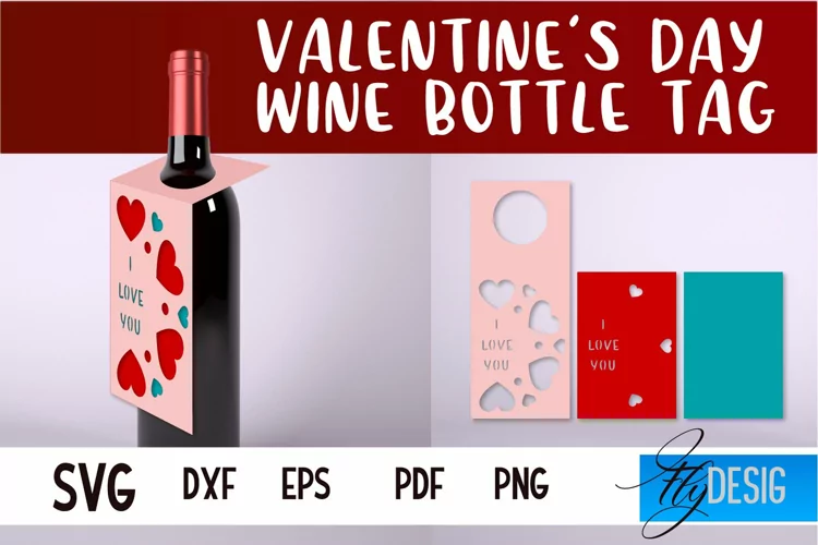 Valentine's Day Quotes SVG| Wine Bottle Tag Paper Cut|Wine