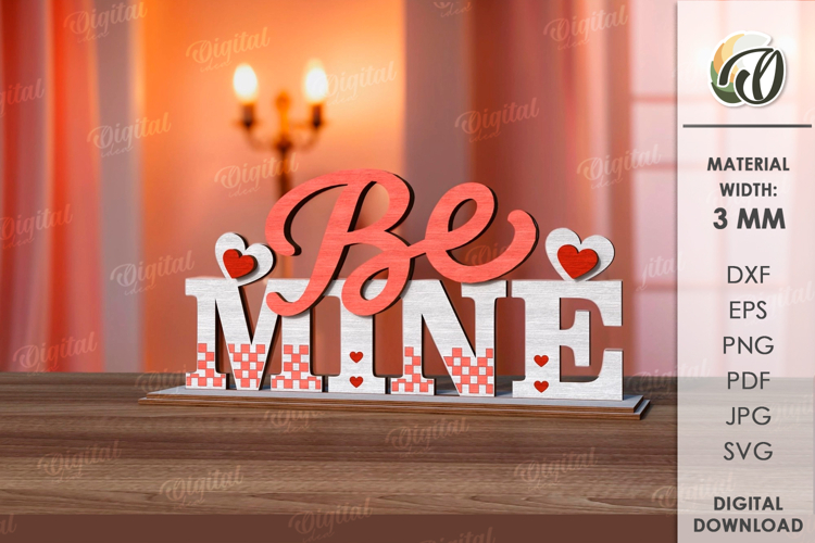 Valentine’s Day Word Stand Laser Cut. Stand Decor SVG