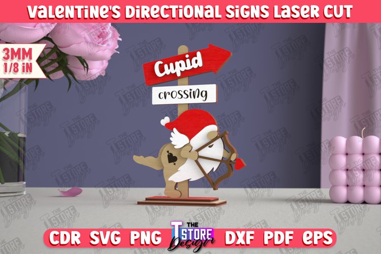 Valentines Directional Signs | Table Statuette | Holiday