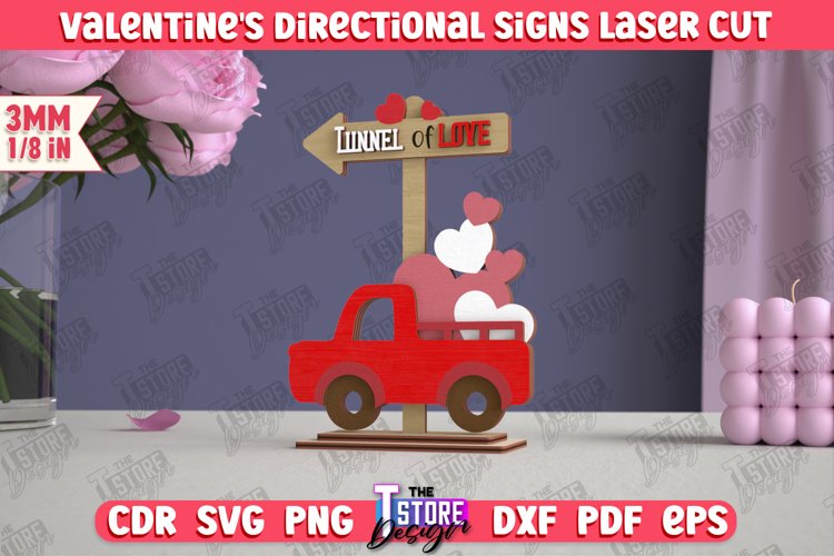 Valentines Directional Signs | Table Statuette | Holiday
