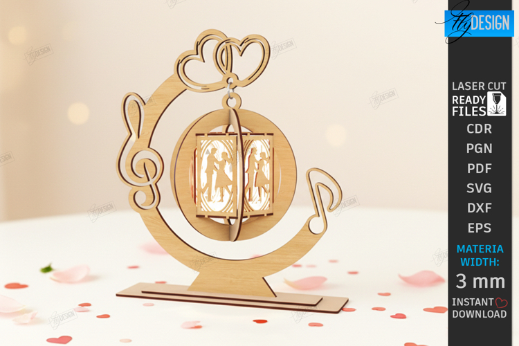 Valentine’s Day Hanging Lantern Laser Cut| Hanging Tea Light
