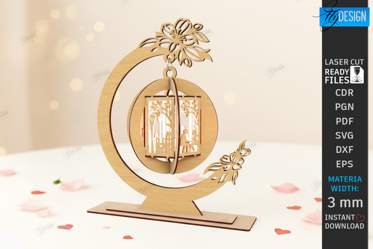 Valentine’s Day Hanging Lantern Laser Cut| Hanging Tea Light