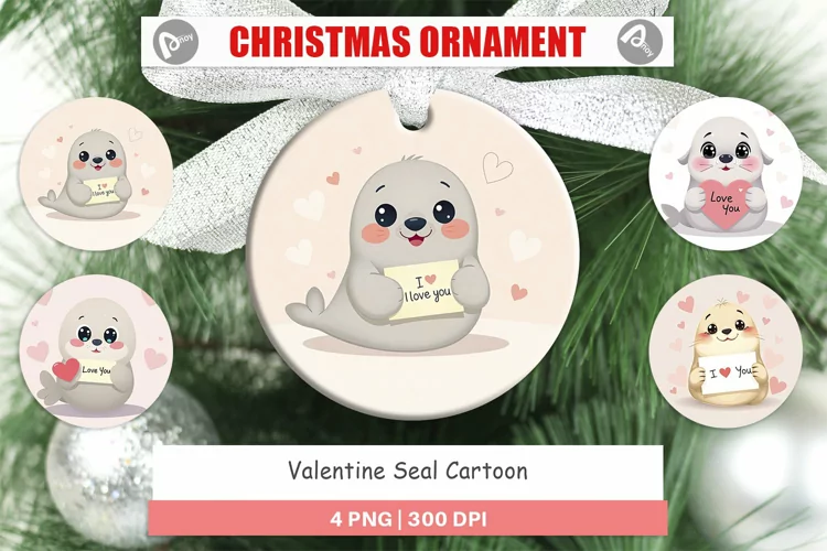 Christmas Ornaments Valentine Seal Cartoon