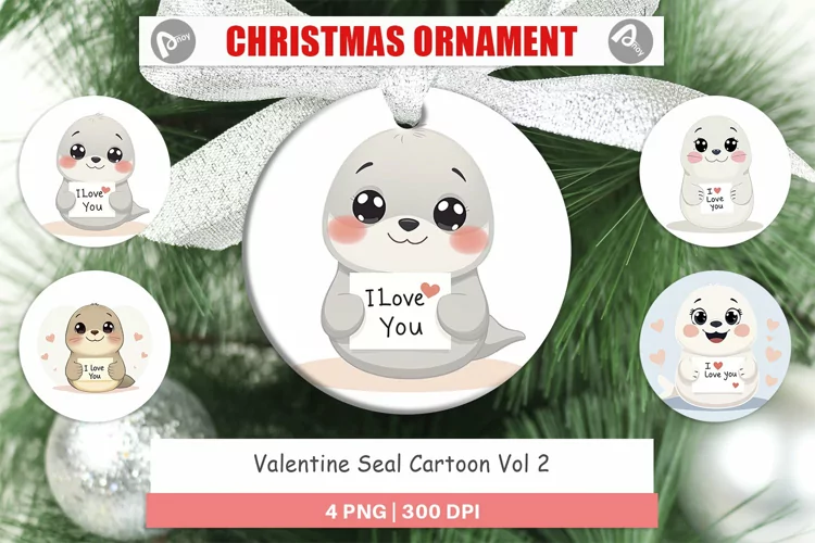 Christmas Ornaments Valentine Seal Cartoon