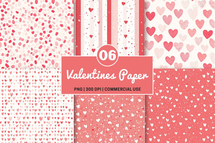 Valentine Seamless Digital Papers- Valentine PNG