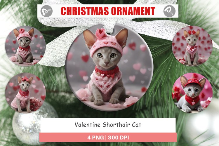 Christmas Ornaments Valentine Shorthair Cat