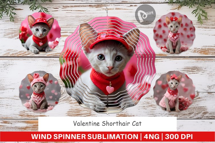 Wind Spinner Valentine Shorthair Cat