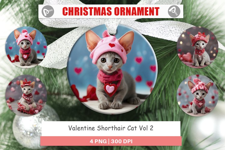 Christmas Ornaments Valentine Shorthair Cat