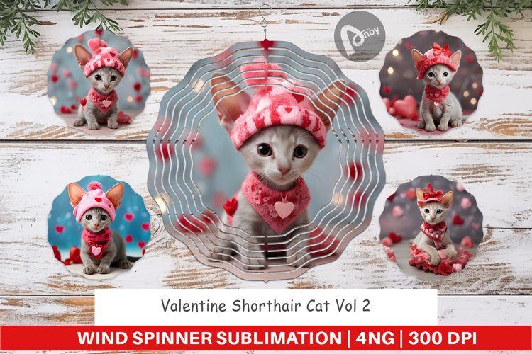 Wind Spinner Valentine Shorthair Cat