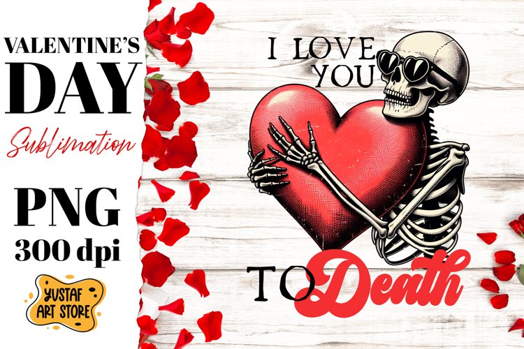 Valentine skeleton sublimation. Valentines day sublimation