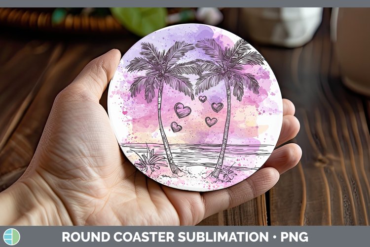 GorgeousValentine Splash Round Coaster design.