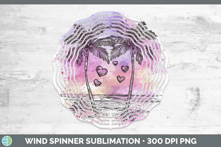 Valentine Splash Beach Wind Spinner Sublimation Spinner Desi