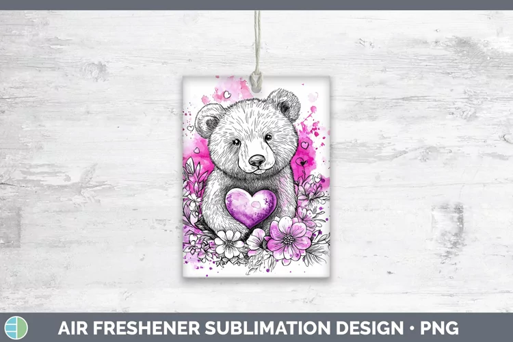 Valentine Splash Bear Air Freshener Sublimation Car Freshene