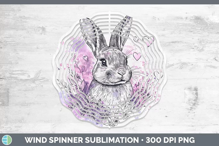 Valentine Splash Bunny Wind Spinner Sublimation Spinner Desi