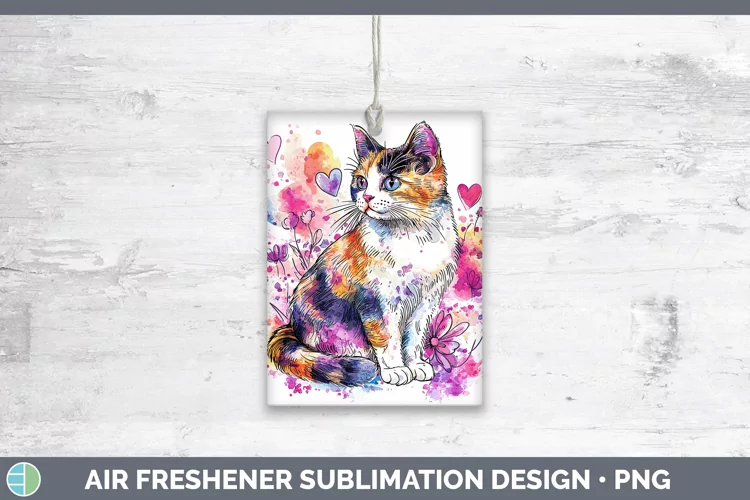 Valentine Splash Calico Cat Air Freshener Sublimation Car Fr