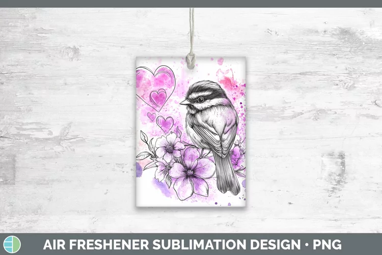 Valentine Splash Chickadee Air Freshener Sublimation Car Fre
