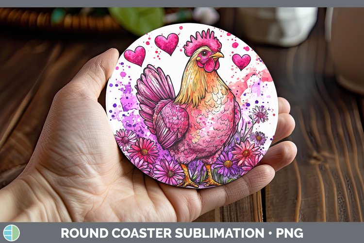 GorgeousValentine Splash Round Coaster design.