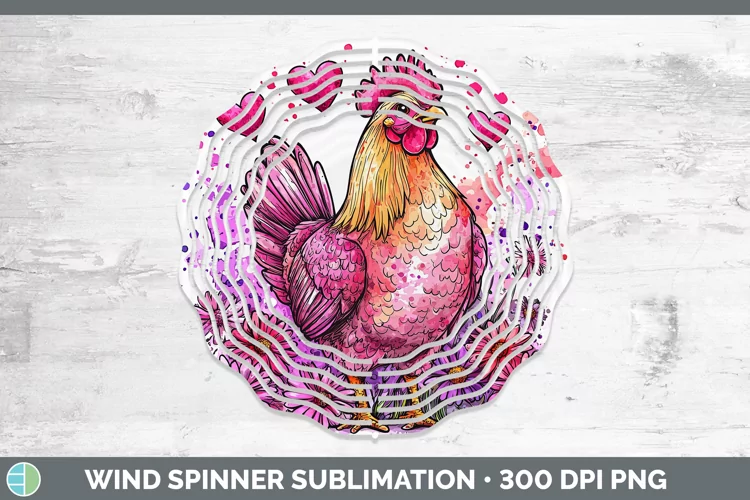 Valentine Splash Chicken Wind Spinner Sublimation Spinner De