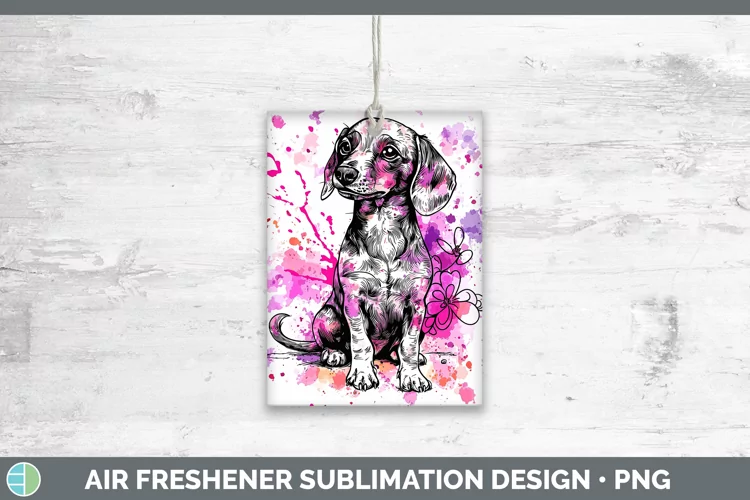 Valentine Splash Dachshund Air Freshener Sublimation Car Fre
