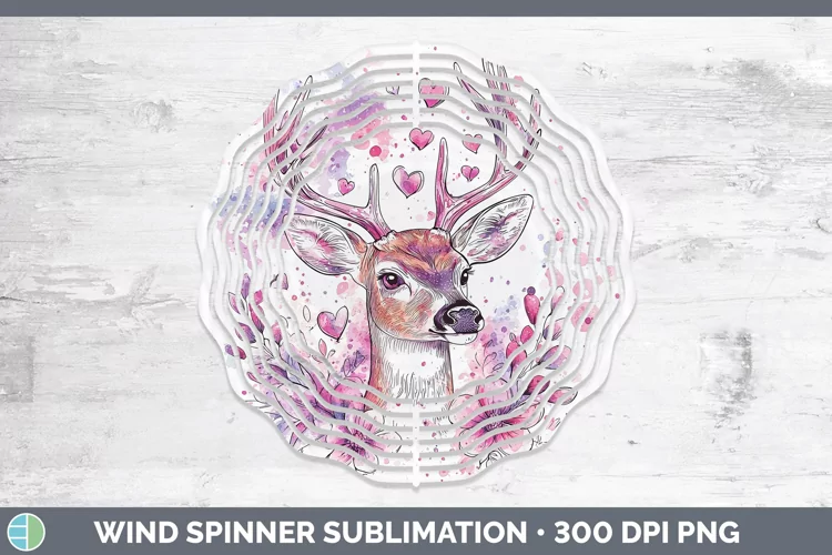Valentine Splash Deer Wind Spinner Sublimation Spinner Desig