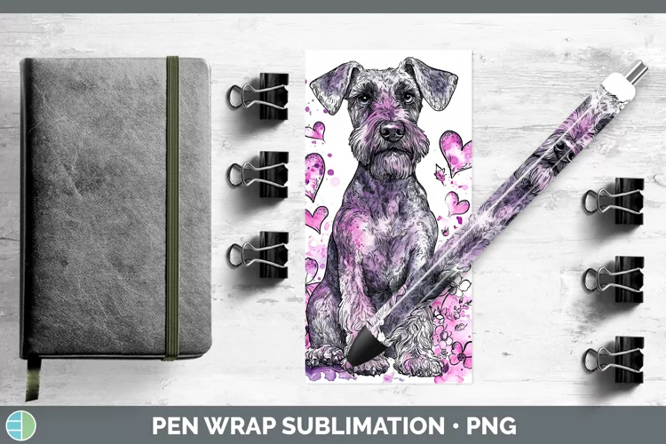 Valentine Splash Dogs Airedale Terrier Dog Pen Wrap Sublimat