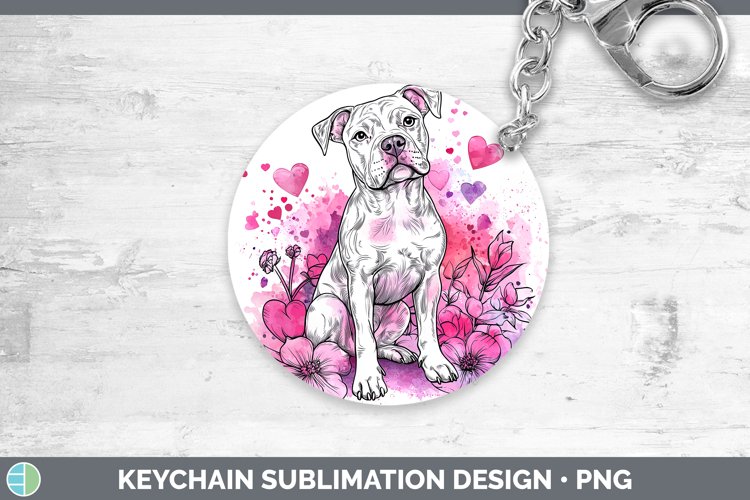 Valentine Splash Dogs American Staffordshire Keychain Subli