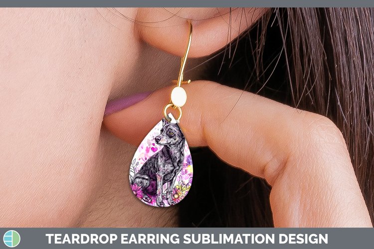 GorgeousValentine Splash Dogs Teardrop Earrings design.