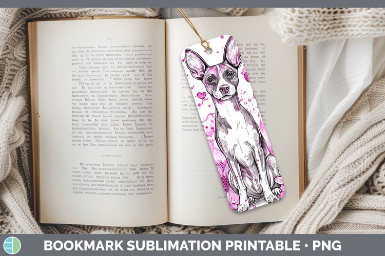 Valentine Splash Dogs Basenji Bookmark Sublimation Printabl