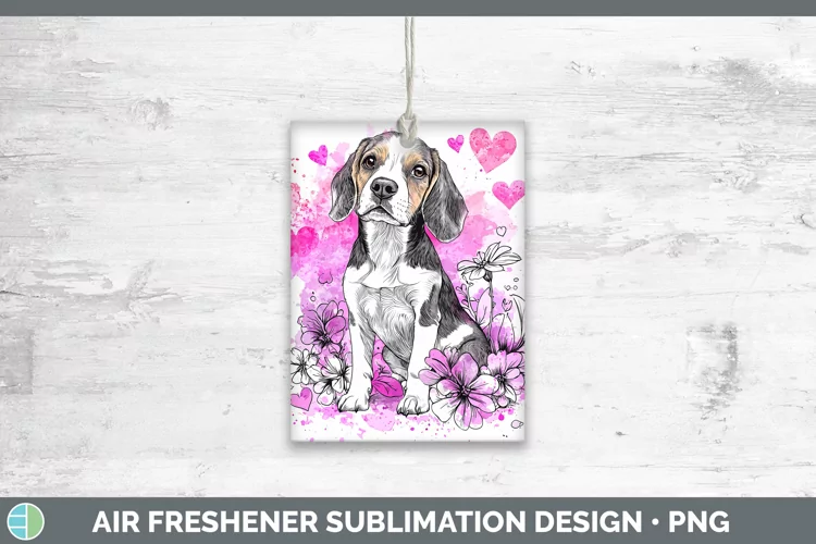 Valentine Splash Dogs Beagle Air Freshener Sublimation Car F