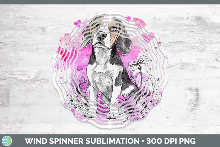 Valentine Splash Dogs Beagle Wind Spinner Sublimation Spinne