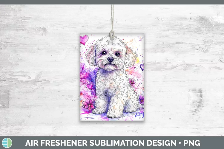 Valentine Splash Dogs Bichon Frise Air Freshener Sublimation