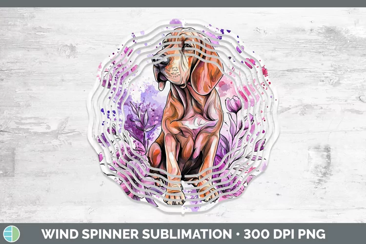 Valentine Splash Dogs Bloodhound Wind Spinner Sublimation Sp