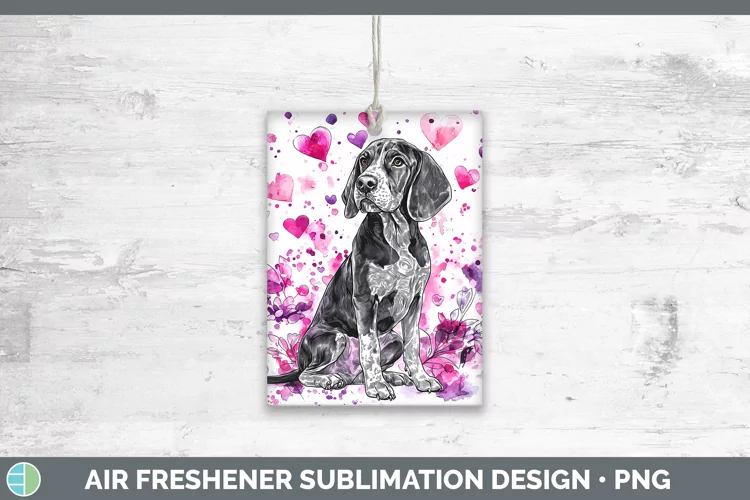Valentine Splash Dogs Bluetick Coonhound Air Freshener Subl
