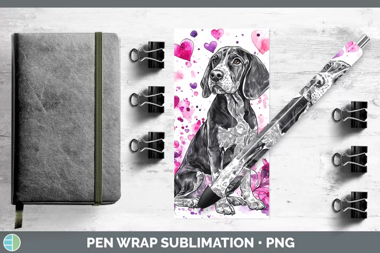 Valentine Splash Dogs Bluetick Coonhound Pen Wrap Sublimati