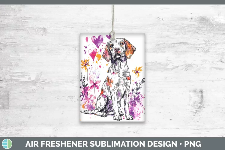 Valentine Splash Dogs Brittany Dog Air Freshener Sublimatio