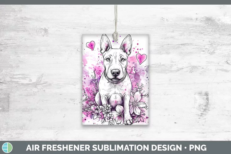 Valentine Splash Dogs Bull Terrier Dog Air Freshener Sublima