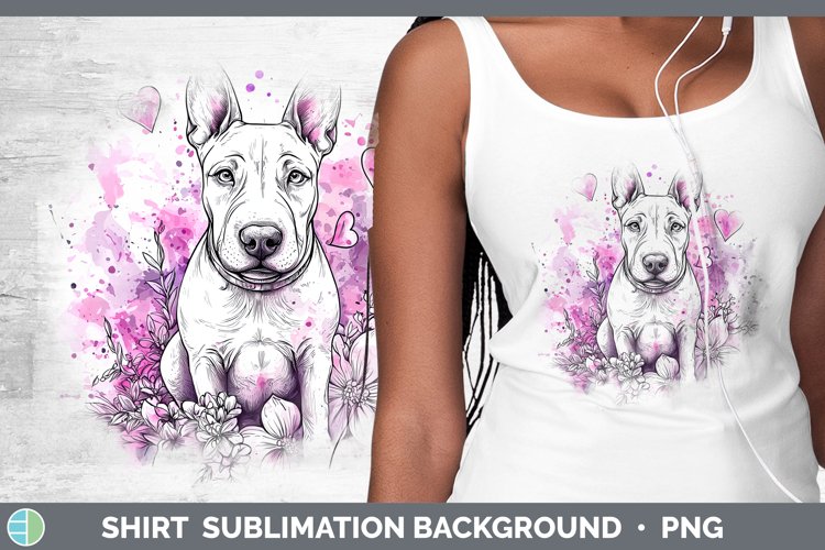 Valentine Splash Dogs Bull Terrier Dog Shirt Sublimation Sub
