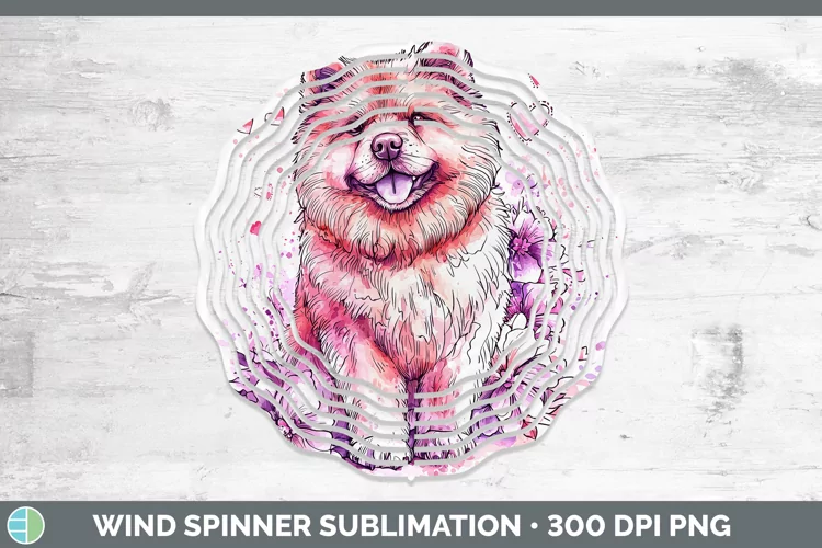 Valentine Splash Dogs Chow Chow Wind Spinner Sublimation Spi