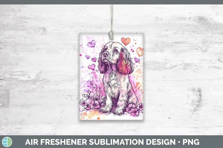 Valentine Splash Dogs Cocker Spaniel Air Freshener Sublimati